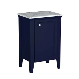 VitrA Valarte Halbhochschrank Breite 54 cm Höhe 83 cm 1 Tür Türanschlag rechts Stahlblau,65799 65799