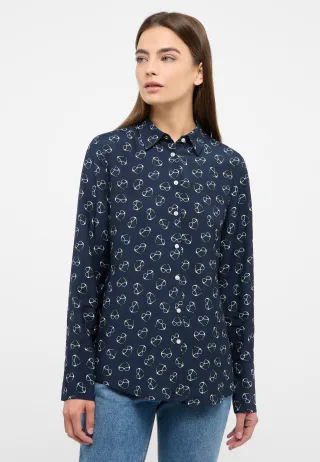 ETERNA - Bluse Viskose Langarm navy - Gr. - 42/Langarm
