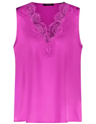 TAIFUN - Kurzärmelige Bluse pink - Gr. - 48