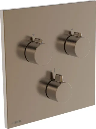 Hansa FM-Set f. zwei Abgänge HANSAEASYMIX, 8872 Rosette eckig Bronze gebürstet, 8872906281 8872906281