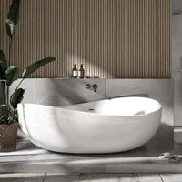 Bernstein Badewanne WAVE, Doppelwandig, mit Siphon, Wellendesign