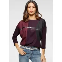 Laura Scott Shirtbluse im Materialmix mit Folienprint