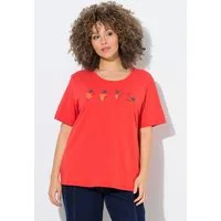 Ulla Popken T-Shirt T-Shirt Erdbeeren Rundhalsausschnitt Halbarm