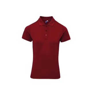 Premier Damen Polo-Shirt Coolchecker mit CoolPlus (Burgunder)