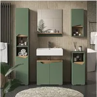 Vicco Badmöbel-Set Marelle, Grün/Artisan, 5 Teile, (5-St., 5er Set)