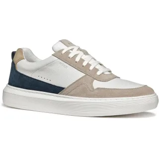 Geox U DEIVEN Leder/Suede Herren Sand/Weiß Sneakers
