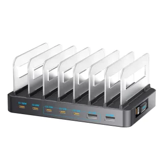 [GaN Tech] Bakeey WLX-60H 288W 8-Port USB PD Charger Come with Type-C Retractable Cable+2USB-A+5USB-C PD Fast Charging D