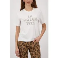 Monari T-Shirt Schmuckschrift Regular fit mit Schmuckschrift
