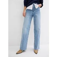 bonprix Weite Jeans (1-tlg) Loose Fit, High Waist, mit Elasthan, aus leichter Baumwolle