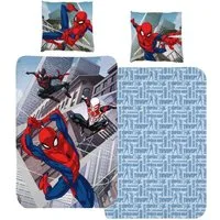 MTOnlinehandel Bettwäsche Spiderman Marvel 135x200 + 80x80 cm, 100 % Baumwolle, Renforcé, 2 teilig, Jungen Kinderbettwäsche mit Reißverschluss