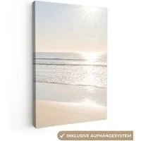 OneMillionCanvasses® Leinwandbild Meer - Sonne - Sand, Fotodruck (1 St), Leinwand Canvas Wandbild, Wanddekoration 20x30 cm