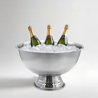 Spetebo Wein- und Sektkühler Edelstahl Champagner- und Sektschale poliert 40cm, poliert