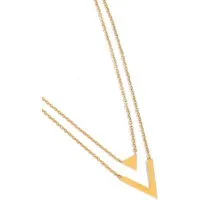 GOLDKLEIN Kette mit Anhänger Edelstahl Doppelreihig Schmuck Halskette Triangel, Damen, inkl. Geschenkbox