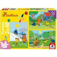 Schmidt Spiele Puzzle Die Maus: Viel Spaß mit der Maus. 3 x 48 Teile Puzzle, 48 Puzzleteile