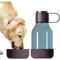ASOBU Trinkflasche Dog Bowl Lite Flasche mit Hundenapf burgunderrot, 1,5 l