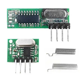 GERMA 433Mhz RF Transmitter and Receiver Superheterodyne ASK 433 Mhz Module with Antenna for ArduinoUno Wireless Diy Kit