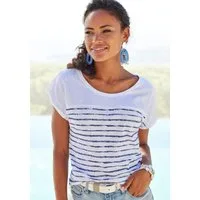 Beachtime by Lascana T-Shirt mit Streifendesign Sommershirt aus luftiger Baumwoll-Qualität