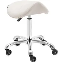 Physa Drehstuhl Sattelhocker YORK BEIGE Arbeitshocker Rollhocker höhenverstellbar, Beige