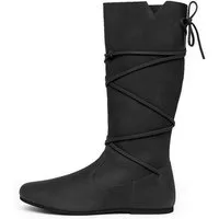 Leonardo Carbone Wikinger-Kostüm Stiefel "Ole" aus Nubukleder, handgefertigtes Nubuk, rustikale Patina