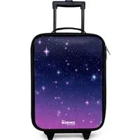 NoBoringSuitcases.com© Kinderkoffer mit leuchtende Räder - Sterne - Galaxie - Blau - Rosa, 2 Rollen, Kinder Koffer Klein, Trolley Handgepäck, Reisekoffer