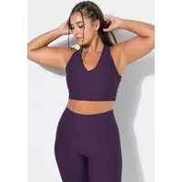 Studio Untold Sport-BH Ripp-Bustier Rippjersey gekreuzte Rückenträger