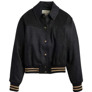 Levis - "Lennox" Varsity-Jacke (US-College-Stil) für Damen, Front Knopfleiste (Blau)