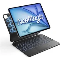 Inateck Magnetische Tastatur Hülle für iPad Air 13‘‘ M4 M3, Pro 13'' M5 M4 iPad-Tastatur (Großes Trackpad,LED Power-Anzeige,Hinterleuchtet, mit Stifthalter)