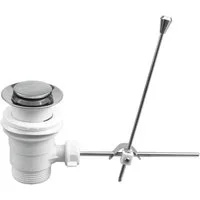 TRIZERATOP Waschbeckenstöpsel Stöpsel, Ablaufgarnitur Chrom 1 1/4" Zugstange und Überlauf Abfluss