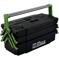 TRUTZHOLM Werkzeugkoffer 48x24x21 cm Kunststoff Griffe klappbar aus Stahl Werkzeugkasten leer