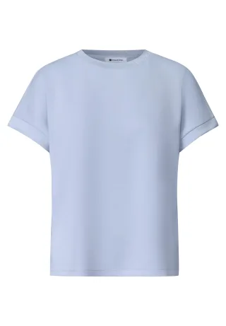 Street One - T-Shirt im Silk-Look mit Rundhals whispery blue - Gr. - 38