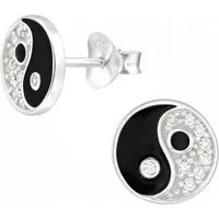 ALEXANDER YORK Paar Ohrstecker YIN YANG, 2-tlg., 925 Sterling Silber