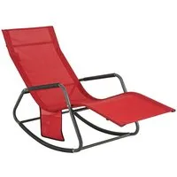 SoBuy Gartenliege OGS47, Schaukelstuhl mit Seitentasche, Relaxliege Liegestuhl Gärten, Schaukelliege Sonnenliege Gartenliege Schwungliege für Gärten Balkone
