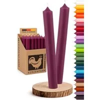 Hahn Kerzenfarm Spitzkerze Otto Kerzen-Set 10 Stück Stabkerzen aubergine