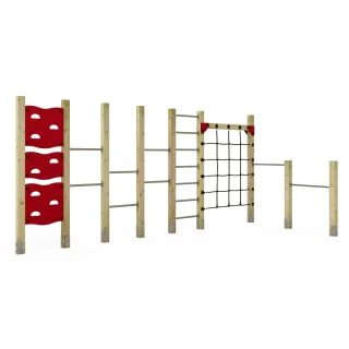 PRO Fit Striker Parkour-Anlage für Spielplatz - Hochwertiges Klettergerüst mit Edelstahl-Reckstangen - Wetterfestes Outdoor-Training - Wickey