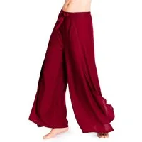 PANASIAM Palazzohose Hosenrock Damen aus leichter Viskose - elegante weite Palazzo Hose Wickelhose einfarbig - gerader Schnitt - luftige Sommerhose Boho Stil
