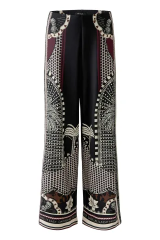 Miss Lagotte - Hose mit Allover-Muster rot/schwarz - Gr. - 34
