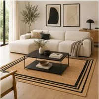 Pergamon Sisalteppich Naturfaser Teppich Jute Salsa Bordüre, Rechteckig, Höhe: 10 mm