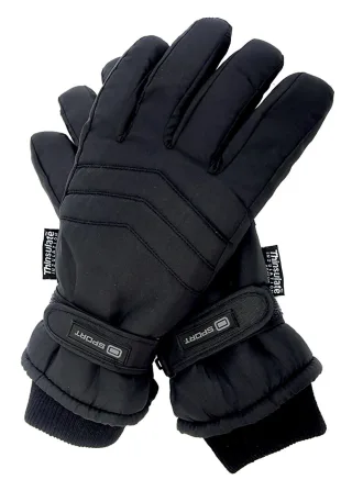 Herren 3M Thinsulate 40 Gramm thermisch isolierte wasserdichte Skihandschuhe - Schwarz