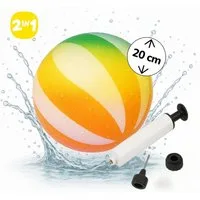 alldoro Wasserball Ø 20 cm mit 2 in 1 Funktion als Spielball und Unterwasserball nutzbar, Poolspielzeug für actionreichen Spielspaß im, über und unter Wasser