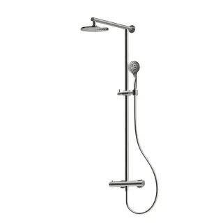 Herzbach LIVING SPA Duschsäule RB 200mm rund Multihandbrause Edelstahl, 11.988520.1.09 11.988520.1.09