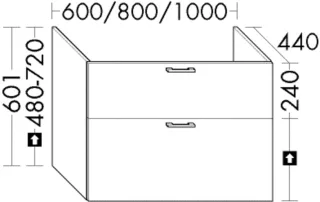 Burgbad Waschtischunterschrank für Mineralguss-Waschtisch Sys M3 System 30 Preisgruppe 3 Diago WYIE080F6557