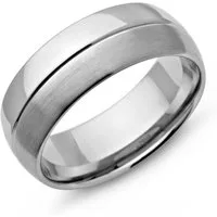 Unique Fingerring Unique Edelstahl Ring matt und poliert mit Glanzrille R9103