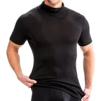 HERMKO Unterziehshirt 16855 Baumwolle/Modal, kurzarm Shirt mit Rollkragen, angenehm weich, Basic