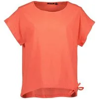 Blue Seven Blusenshirt 180310 Damen Bluse mit überschnittenen Schultern - Kurzarm Sommerbluse Klassischer Rundhalsausschnitt, Tunnelzug am Saum, Lockere Passform