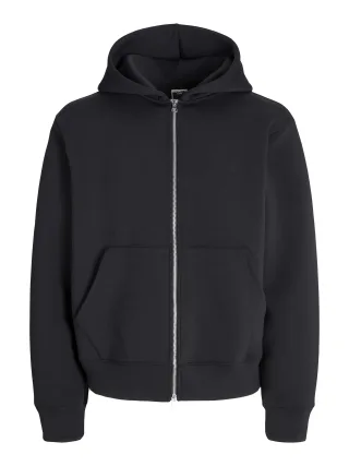 JACK&JONES - JCOCOVER SCUBA SWEAT ZIP HOOD SN Black - Gr. - XL