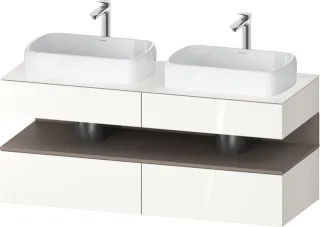 Duravit Qatego Konsolenwaschtischunterbau wandhängend Weiß Hochglanz 1400x550x600 mm - QA47670432200 QA4767043220000