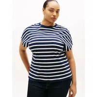 Tommy Hilfiger Curve Kurzarmshirt CRV GOLD BUTTON SS TEE in großen Größen
