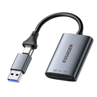 Essager SD4.0 Card Reader 312 MB/s USB 3.0 Type-C to SD/Micro TF Memory Card Adapter for iPhone 17 16 MacBook Laptop PC
