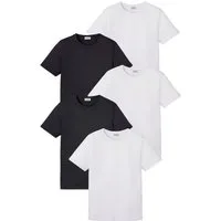 bonprix T-Shirt (Packung, 5-tlg., 5er) Regular Fit, Kurzarm, für warme Tage, aus Baumwolle und Viskose