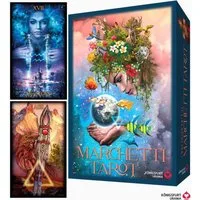 Marchetti Tarot - Folge deiner Intuition! / Ciro Marchetti, 78 Tarotkarten und 144-seitiges Buch, Stülpdeckelschachtel mit Spotlack
